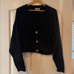 Urban Outfitters Dark blue  V-Neck Button-Front Women's Sweater Cardigan